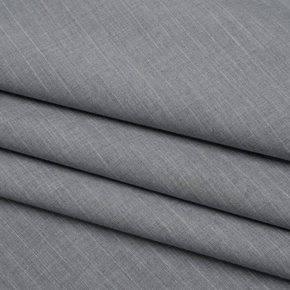Cotton Shirting - Heathered Gray with Faint White Pinstripes - Deadstock