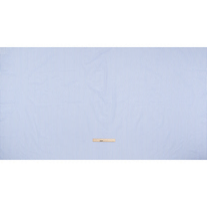 Cotton Shirting - Airy Blue and White Stripes - Designer Deadstock