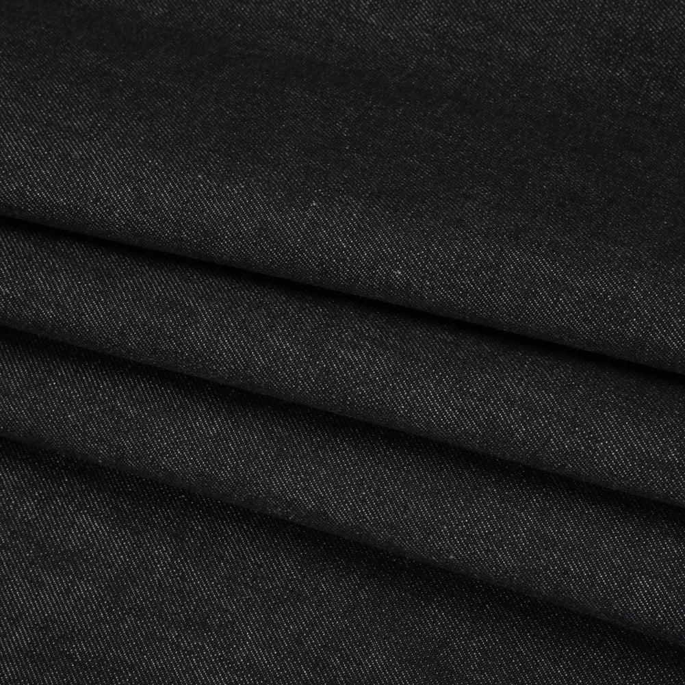 Preshrunk Heavyweight Cotton Denim Made in Italy - Dark Indigo - Deadstock Folded