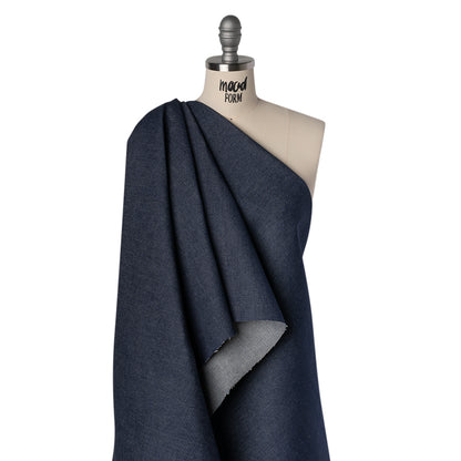 Structured Heavy Cotton Denim - Blue - Deadstock Drape