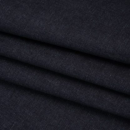 Medium Weight Cotton Denim Twill - Dark Indigo - Deadstock Folded