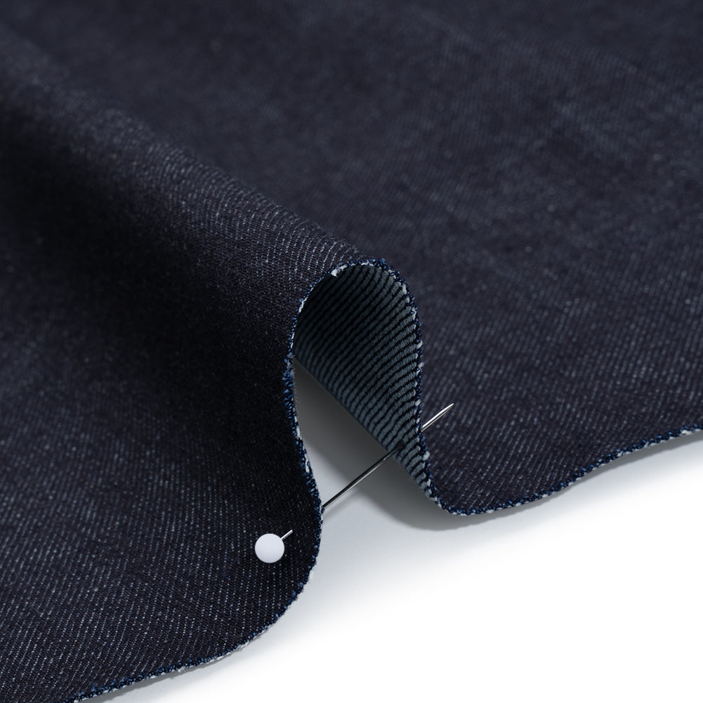 Medium Weight Cotton Denim Twill - Dark Indigo - Deadstock Detail