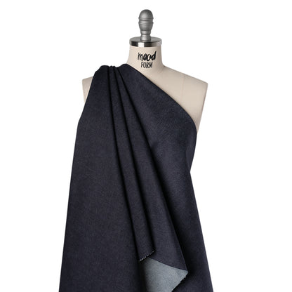 Medium Weight Cotton Denim Twill - Dark Indigo - Deadstock Drape