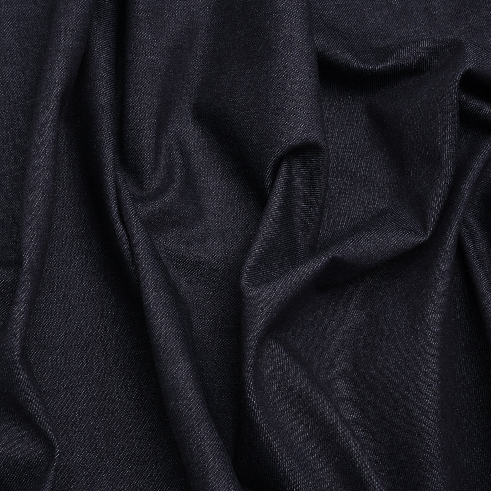 Medium Weight Cotton Denim Twill - Dark Indigo - Deadstock