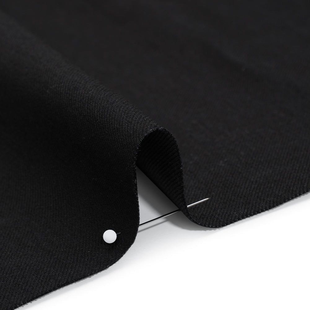 Stretch Cotton Blend Denim - Black - Deadstock Detail