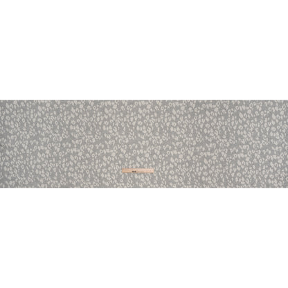 Cotton and Polyester Jacquard Knit French Terry - Heathered Gray and Ivory Leopard Spots - Deadstock