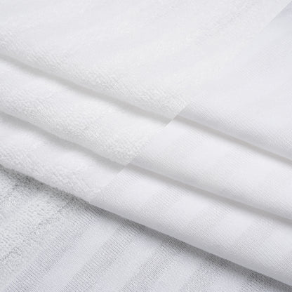 Cotton and Rayon French Terry - White Tonal Stripes - Deadstock
