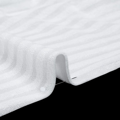 Cotton and Rayon French Terry - White Tonal Stripes - Deadstock