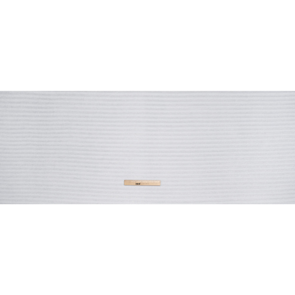 Cotton and Rayon French Terry - White Tonal Stripes - Deadstock