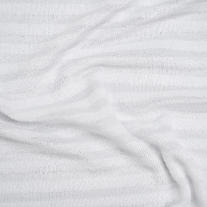 Cotton and Rayon French Terry - White Tonal Stripes - Deadstock