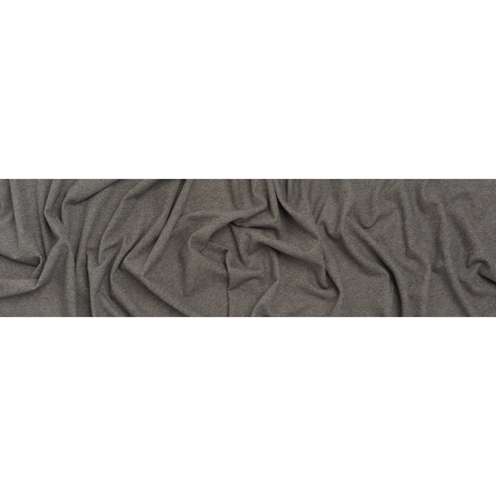 Metallic Cotton Blend French Terry - Heathered Gray and Metallic Gold - Deadstock
