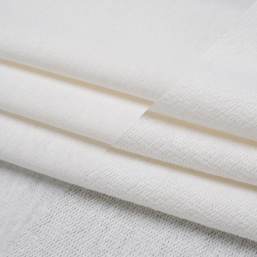 Cotton and Rayon French Terry - Cream - Deadstock