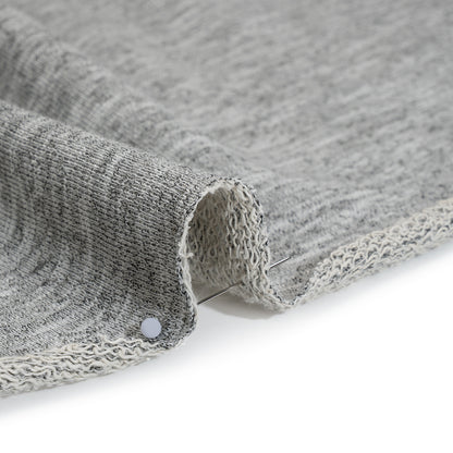 Cotton and Polyester French Terry - Heathered Gray - Deadstock