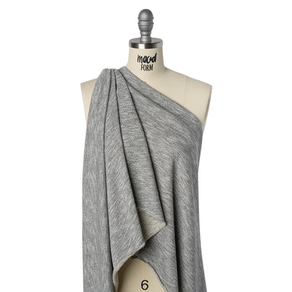 Cotton and Polyester French Terry - Heathered Gray - Deadstock