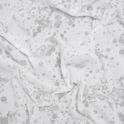 Polyester and Cotton Burnout Jersey - White Splatter Spots - Deadstock