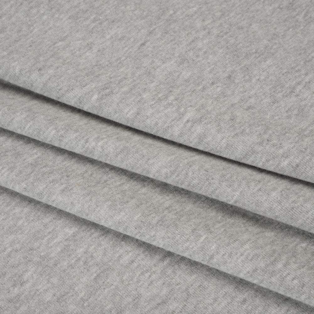 Rayon and Polyester 1x1 Rib Knit - Heathered Gray - Deadstock