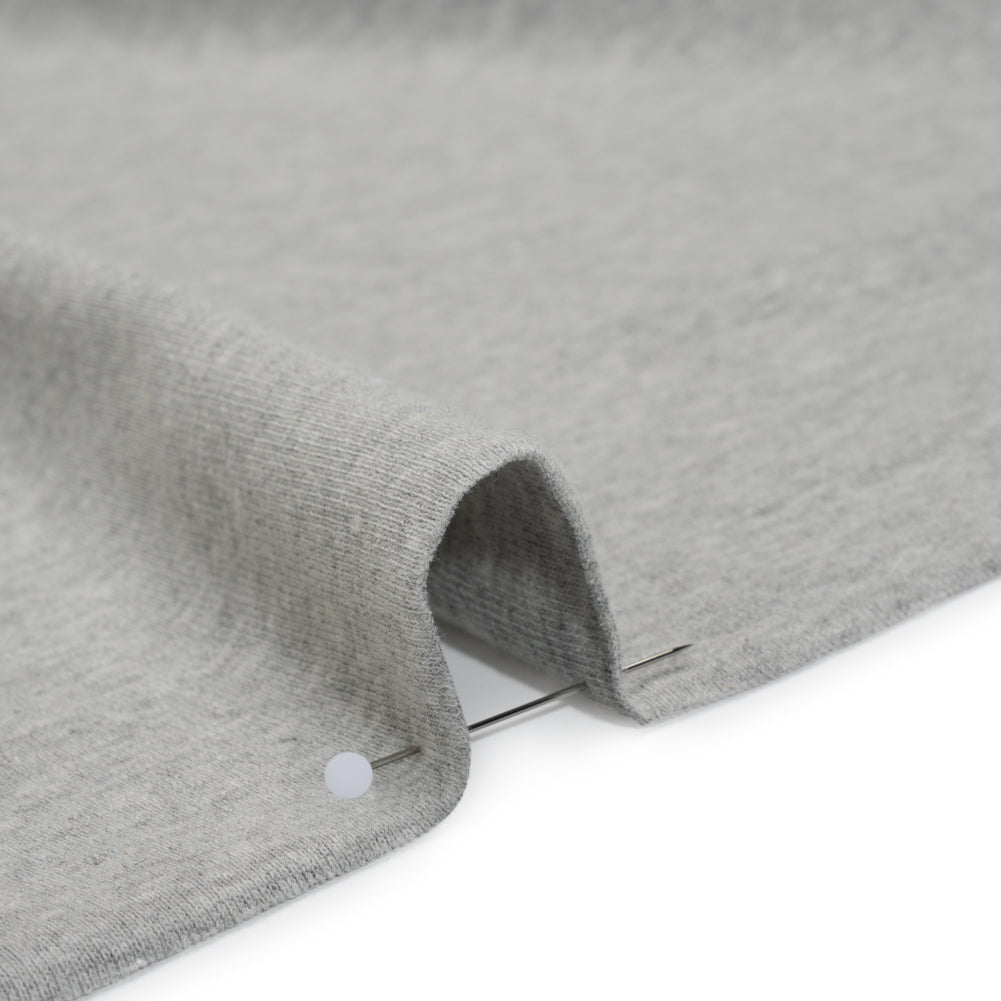 Rayon and Polyester 1x1 Rib Knit - Heathered Gray - Deadstock
