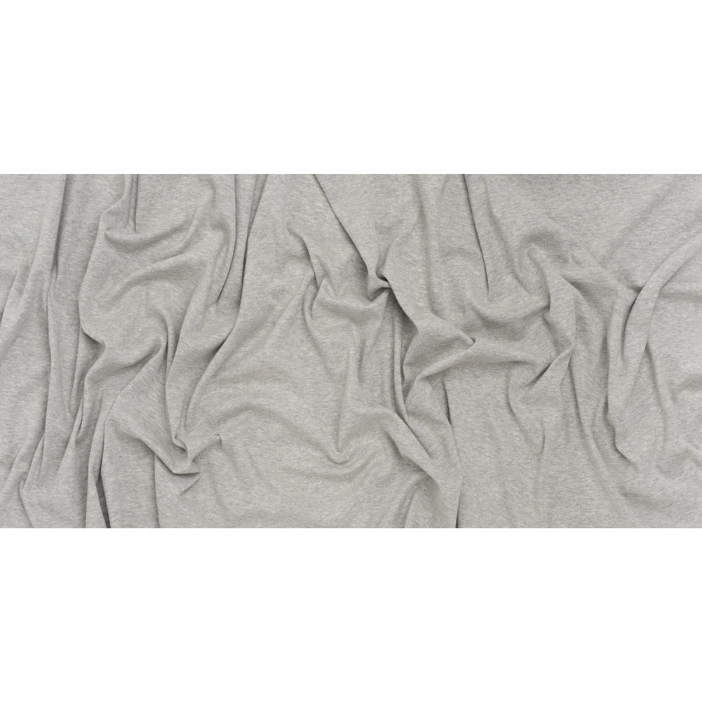 Rayon and Polyester 1x1 Rib Knit - Heathered Gray - Deadstock