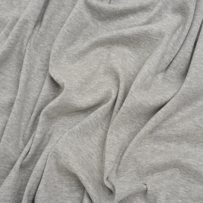 Rayon and Polyester 1x1 Rib Knit - Heathered Gray - Deadstock