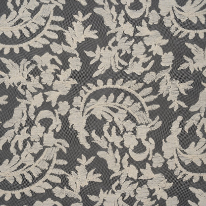 Embroidered Lace - Ivory Floral Crescents - Deadstock