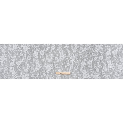 Cotton and Polyester Burnout Jersey - White Floral - Deadstock