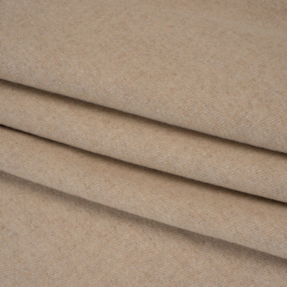 Recycled Brushed Wool Blend Twill Coating - Pasta Beige - Made in Italy - Maeve Collection Folded