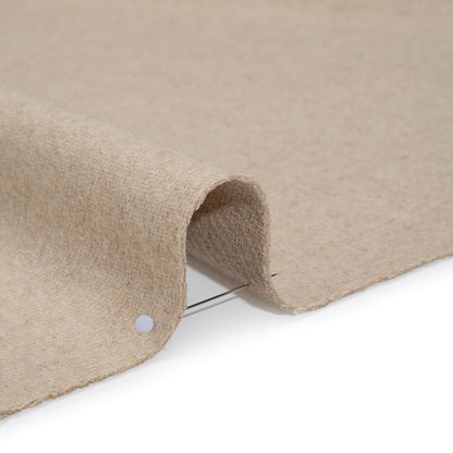 Recycled Brushed Wool Blend Twill Coating - Pasta Beige - Made in Italy - Maeve Collection Detail