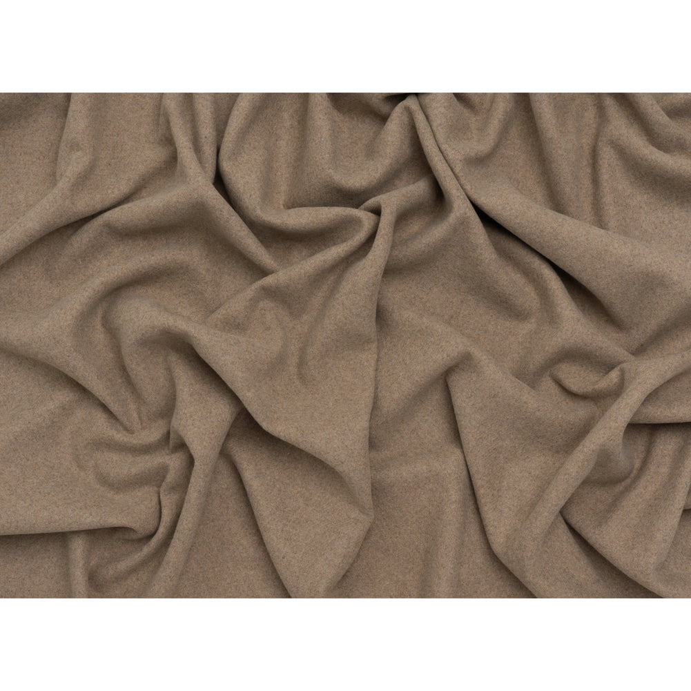 Recycled Brushed Wool Blend Twill Coating - Walnut Brown - Made in Italy - Maeve Collection - Full