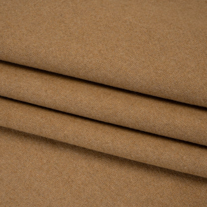 Recycled Brushed Wool Blend Twill Coating - Desert Beige - Made in Italy - Maeve Collection Folded