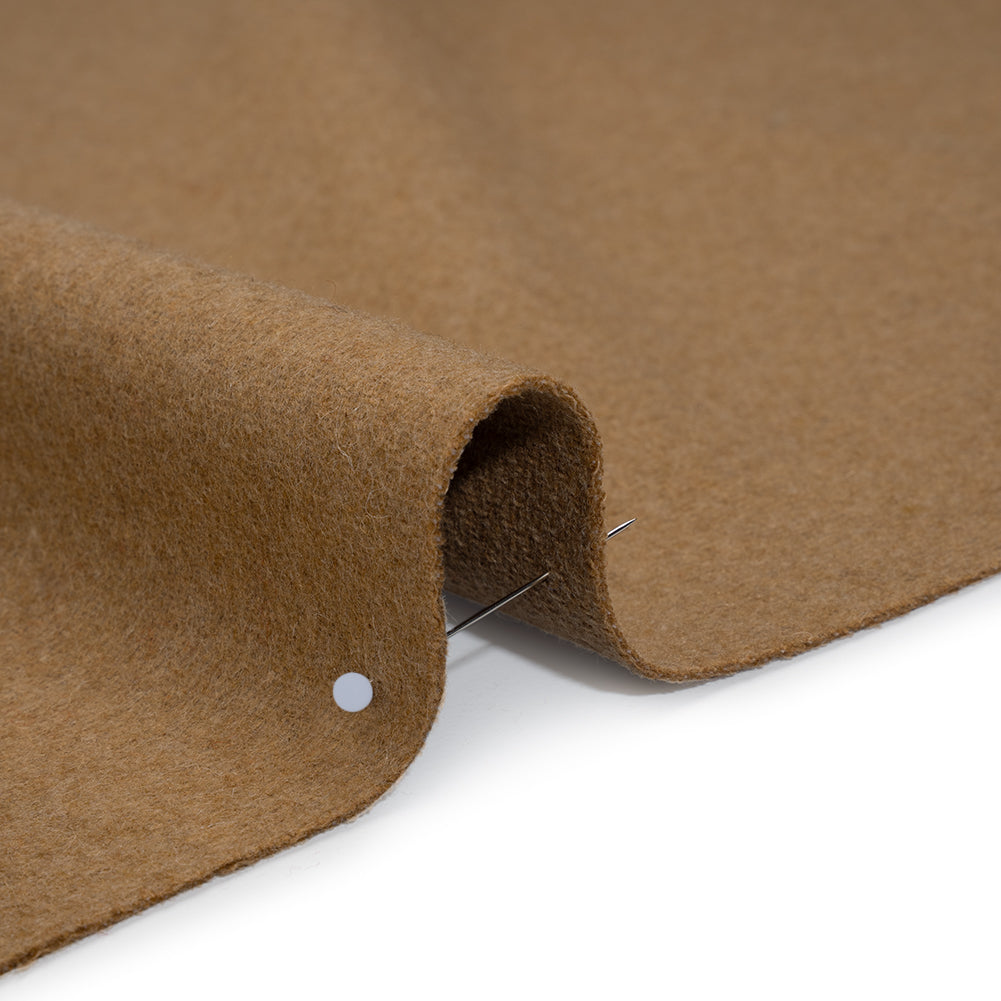 Recycled Brushed Wool Blend Twill Coating - Desert Beige - Made in Italy - Maeve Collection Detail