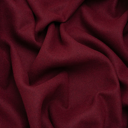 Recycled Brushed Wool Blend Twill Coating - Wine Red - Made in Italy - Maeve Collection