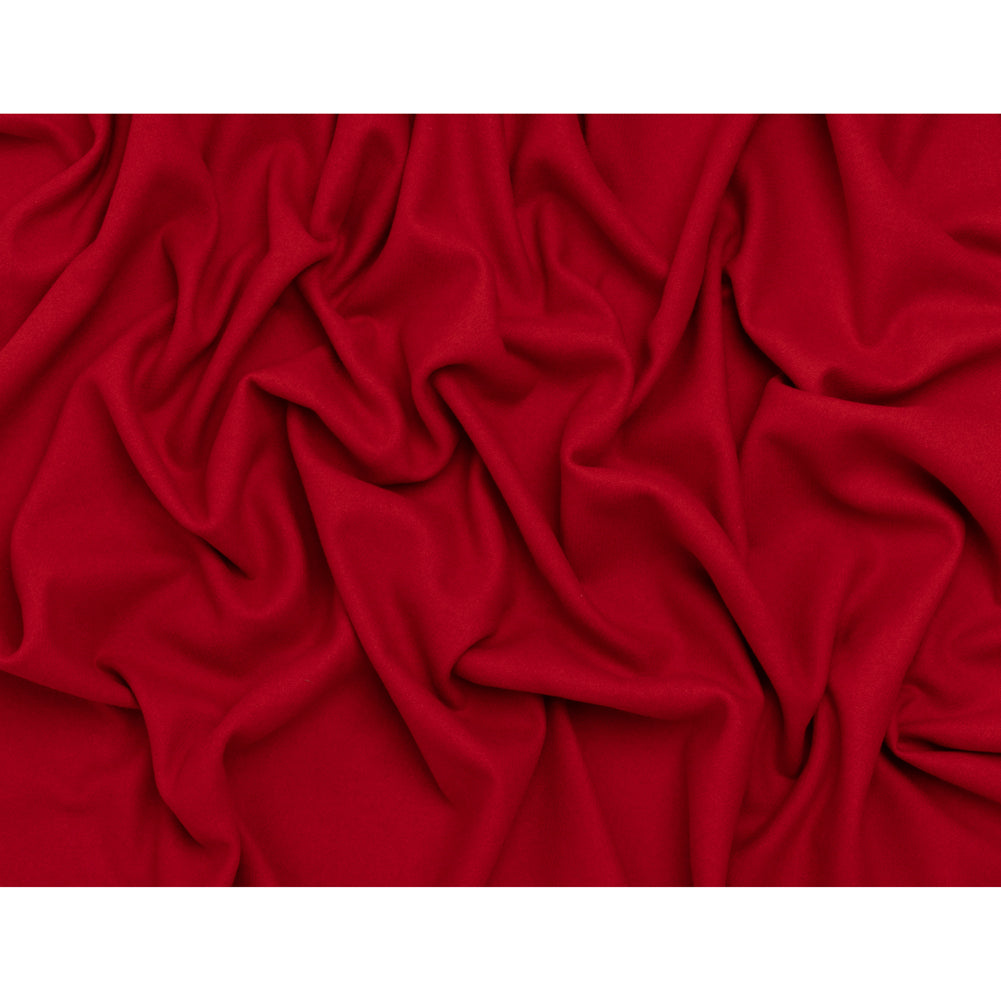 Recycled Brushed Wool Blend Twill Coating - Ruby Red - Made in Italy - Maeve Collection - Full