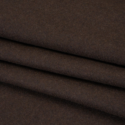 Recycled Brushed Wool Blend Twill Coating - Dark Brown - Made in Italy - Maeve Collection Folded