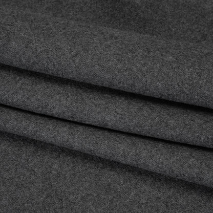 Recycled Brushed Wool Blend Twill Coating - Lead Gray - Made in Italy - Maeve Collection Folded