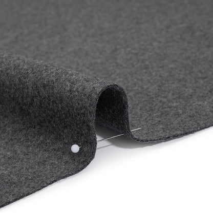Recycled Brushed Wool Blend Twill Coating - Lead Gray - Made in Italy - Maeve Collection Detail