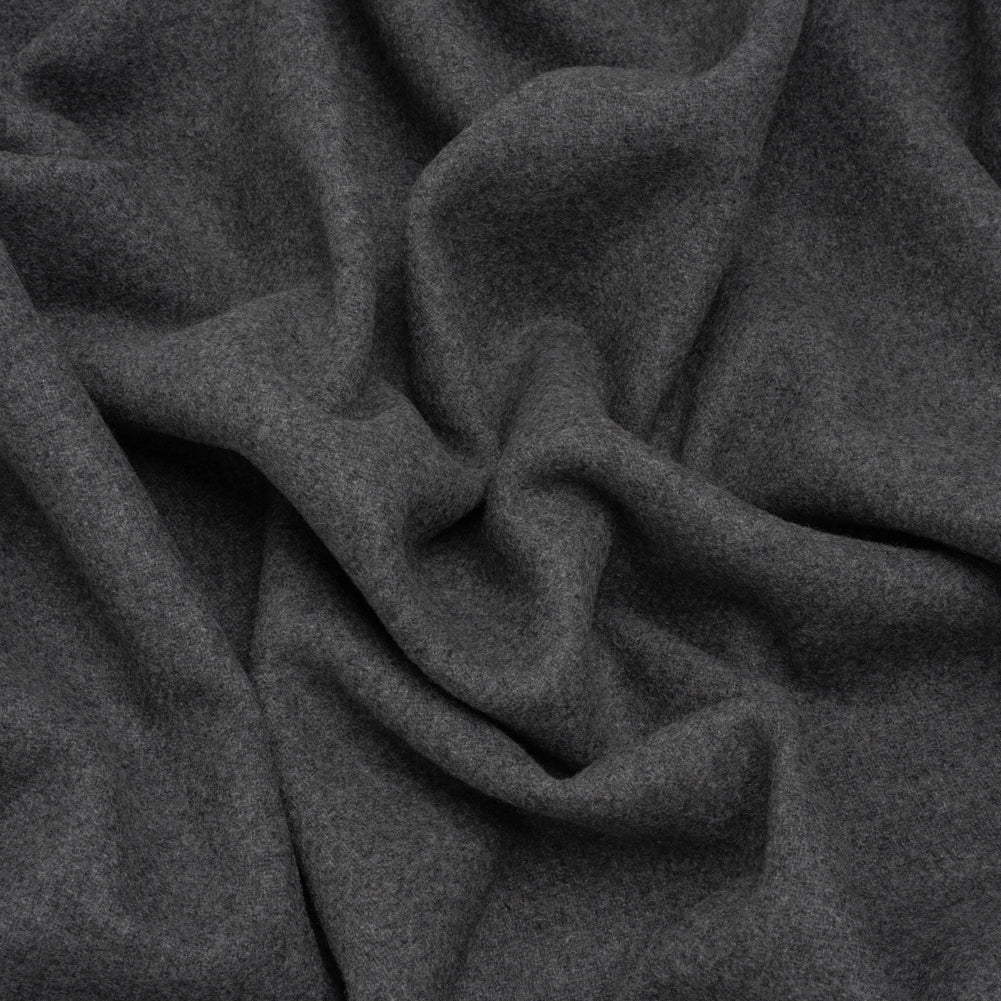 Recycled Brushed Wool Blend Twill Coating - Lead Gray - Made in Italy - Maeve Collection