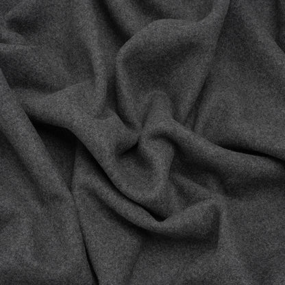 Recycled Brushed Wool Blend Twill Coating - Lead Gray - Made in Italy - Maeve Collection