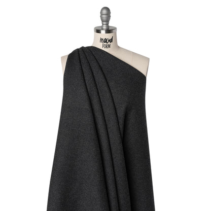 Recycled Brushed Wool Blend Twill Coating - Smoke Gray - Made in Italy - Maeve Collection Drape