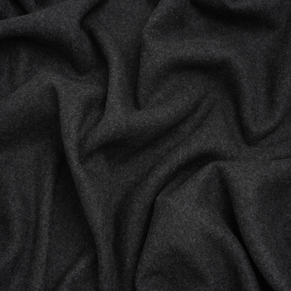 Recycled Brushed Wool Blend Twill Coating - Smoke Gray - Made in Italy - Maeve Collection