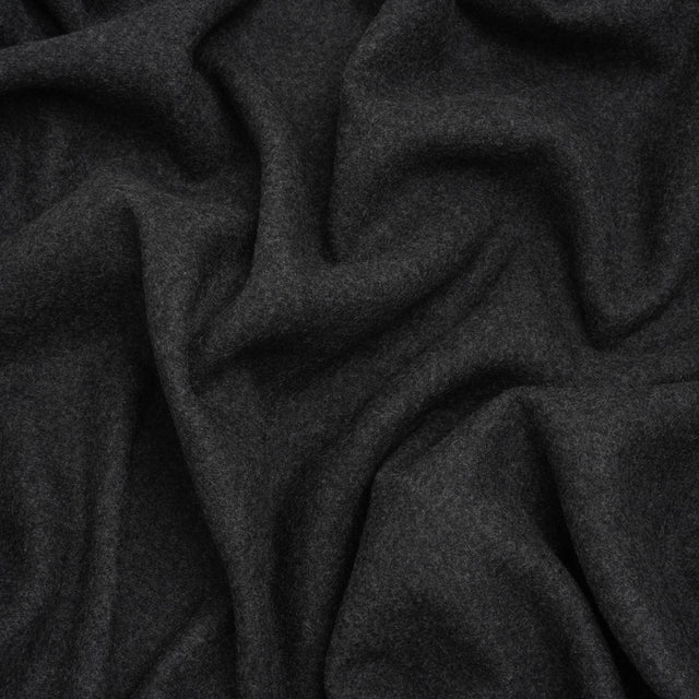 Recycled Brushed Wool Blend Twill Coating - Smoke Gray - Made in Italy - Maeve Collection