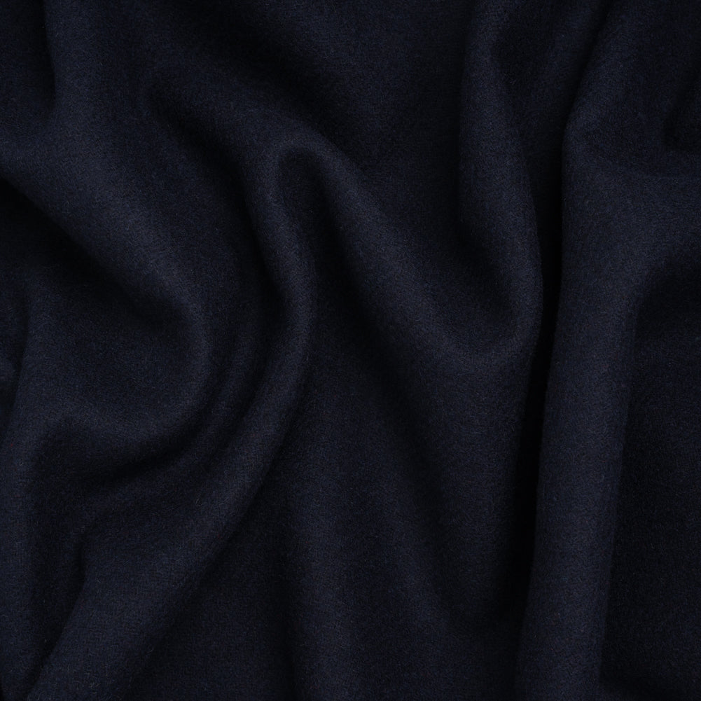 Recycled Brushed Wool Blend Twill Coating - Midnight Blue - Made in Italy - Maeve Collection
