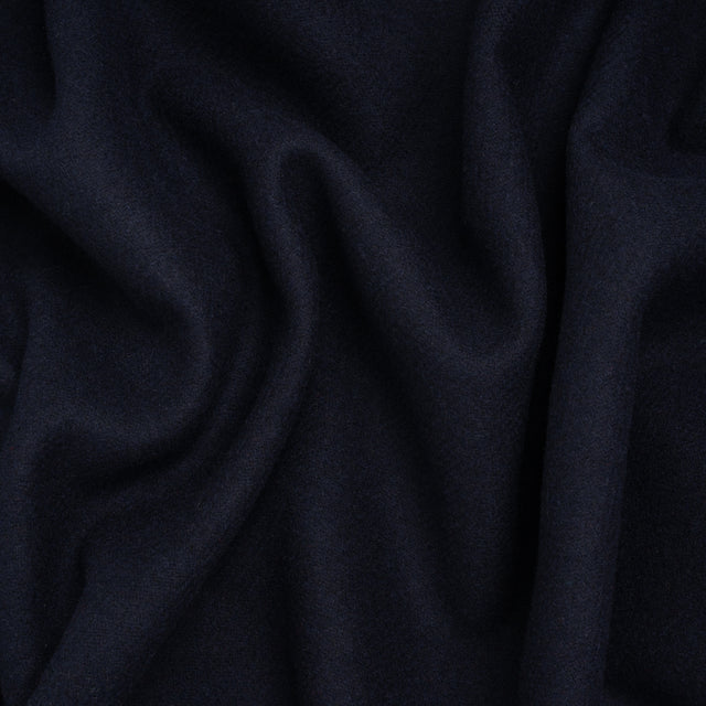 Recycled Brushed Wool Blend Twill Coating - Midnight Blue - Made in Italy - Maeve Collection