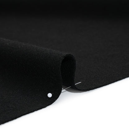 Recycled Brushed Wool Blend Twill Coating - Black - Made in Italy - Maeve Collection Detail