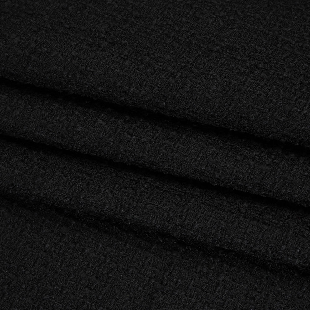 Wool Blend Boucle Made in Italy - Black Folded
