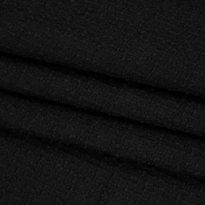 Wool Blend Boucle Made in Italy - Black Folded