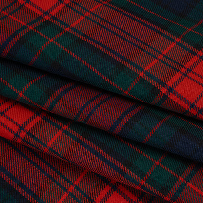 Virgin Wool Twill Made in Italy - Red, Green and Blue Plaid