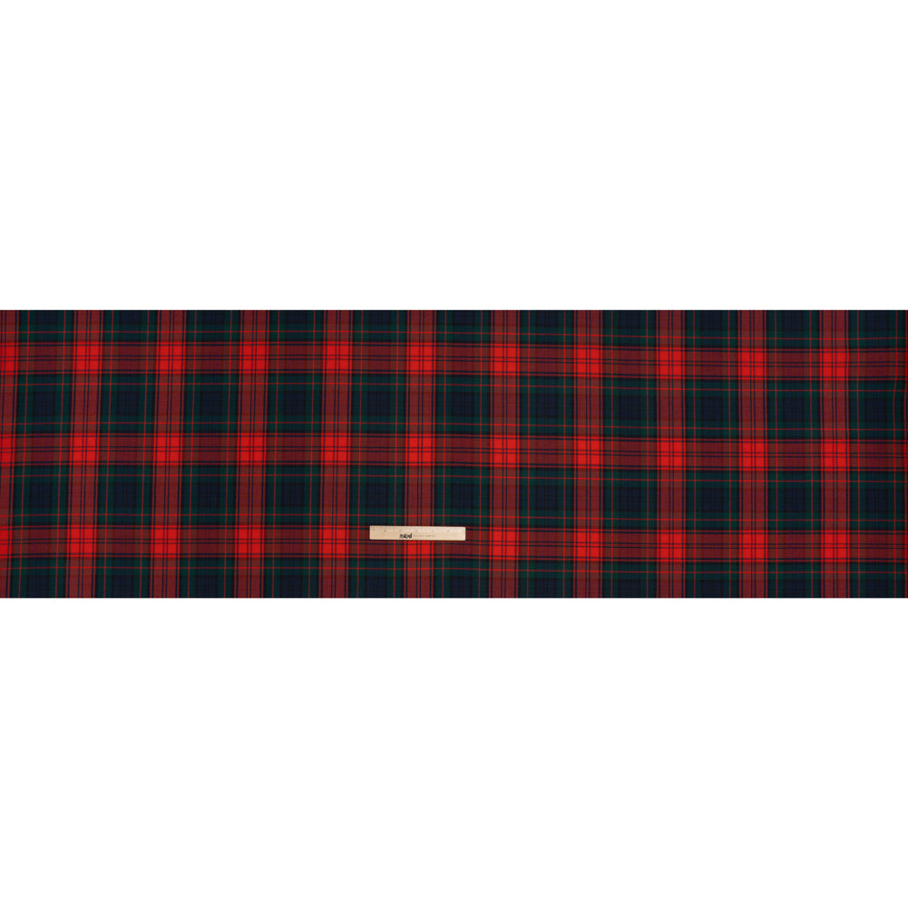 Virgin Wool Twill Made in Italy - Red, Green and Blue Plaid - Full