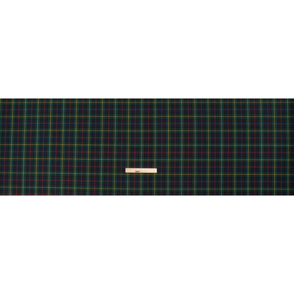 Virgin Wool Twill Made in Italy - Blue, Green, Red and Yellow Plaid Full