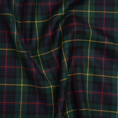 Virgin Wool Twill Made in Italy - Blue, Green, Red and Yellow Plaid