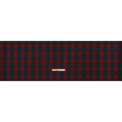 Virgin Wool Twill Made in Italy - Wine Red, Navy and Green Check Plaid